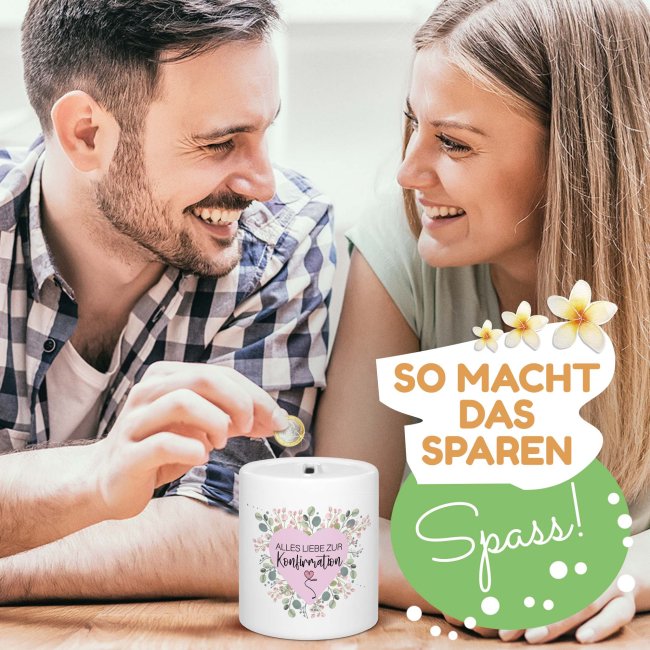 Spardose zur Konfirmation - mit Foto personalisierbar