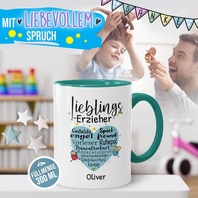 Personaliserte Tasse - Lieblingserzieher - mit Name personalisierbar