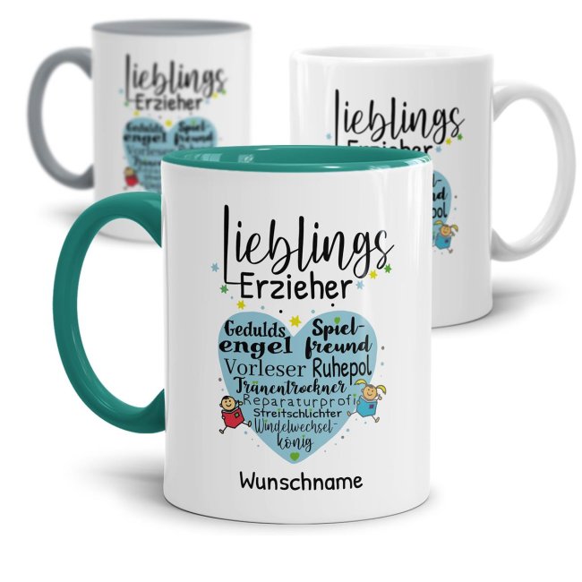 Personaliserte Tasse - Lieblingserzieher - mit Name personalisierbar