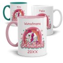 Tasse zur Einschulung - Einhorn - Schulkind - mit Jahr...