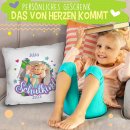 Fotokissen zur Einschulung - Schulkind rosa Rahmen - mit...