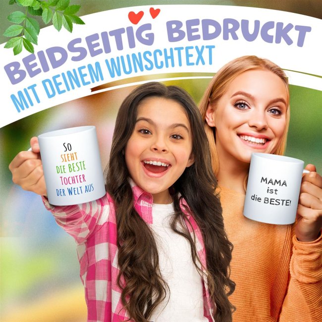 Kunststofftasse mit Wunschtext - Bpa-frei