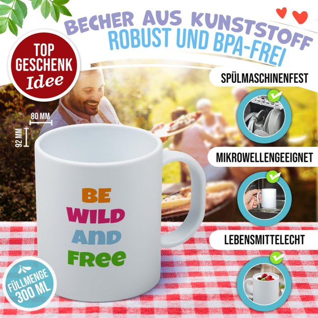 Kunststofftasse mit Wunschtext - Bpa-frei