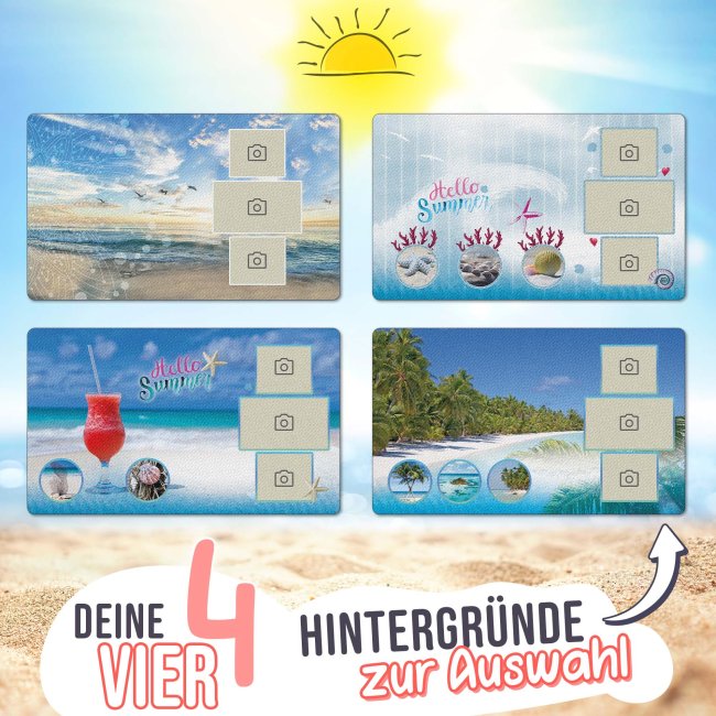 XXL Mousepad selbst gestalten mit Fotocollage Urlaub - 4 verschiedene Hintergr&uuml;nde in 2 Gr&ouml;&szlig;en