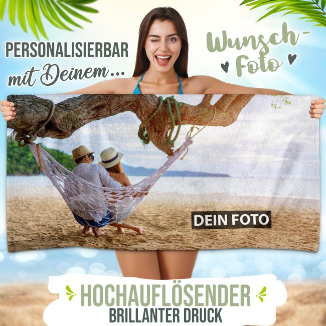 Handtuch bedrucken - mit Foto selbst gestalten - in zwei Gr&ouml;&szlig;en und zwei Formaten