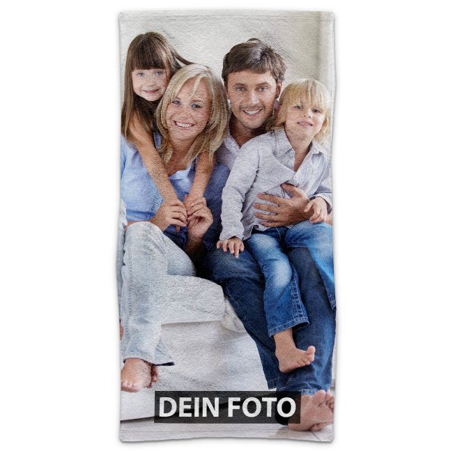 Handtuch mit Foto - 100 x 50 cm - Hochformat - zum selbst Gestalten
