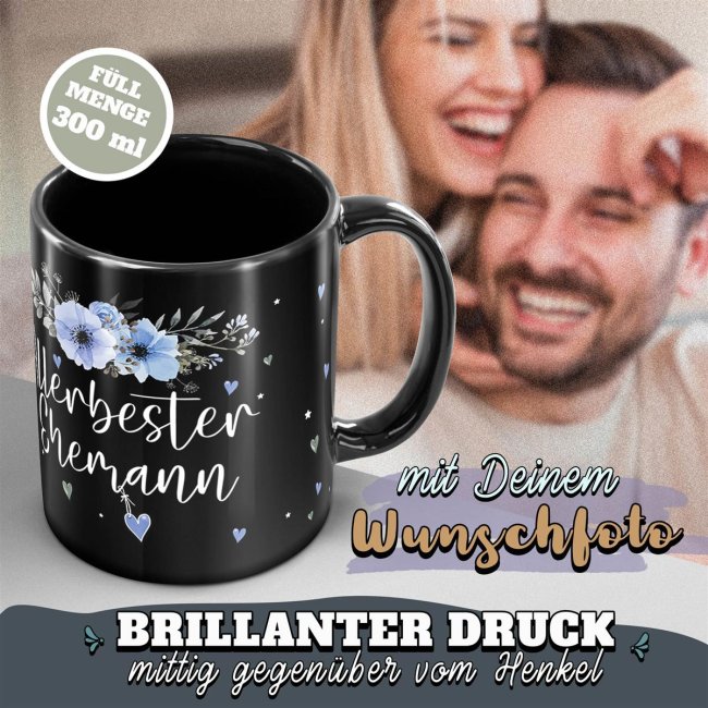 Schwarze Tasse f&uuml;r den allerbesten Ehemann