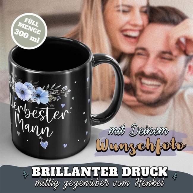 Schwarze Tasse f&uuml;r den allerbesten Mann