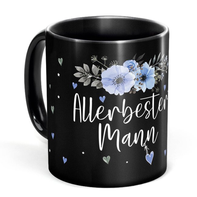 Schwarze Tasse f&uuml;r den allerbesten Mann