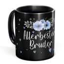 Schwarze Tasse f&uuml;r den allerbesten Bruder