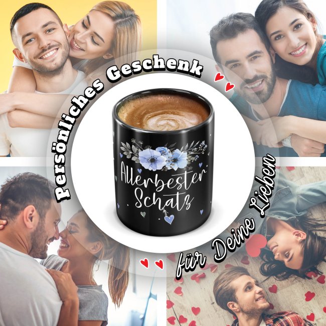 Schwarze Tasse f&uuml;r den allerbesten Schatz