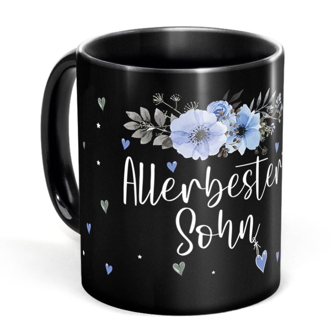 Schwarze Tasse f&uuml;r den allerbesten Sohn