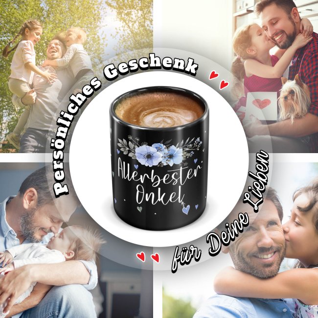 Schwarze Tasse f&uuml;r den allerbesten Onkel