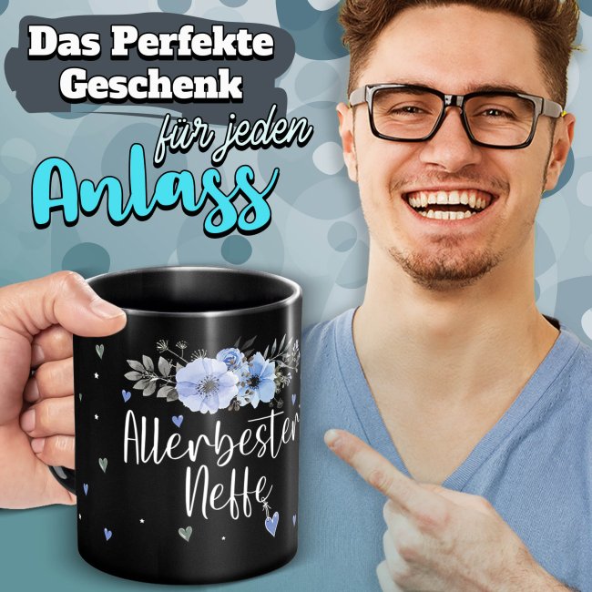 Schwarze Tasse f&uuml;r den allerbesten Neffe