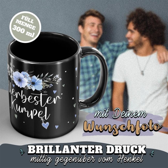 Schwarze Tasse f&uuml;r den allerbesten Kumpel