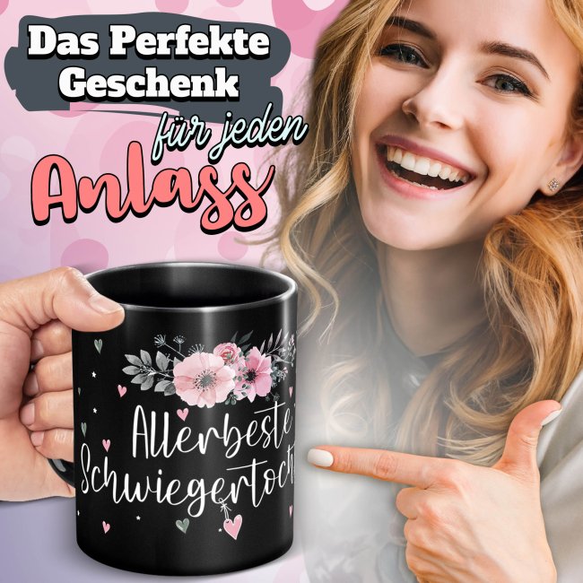 Schwarze Tasse f&uuml;r die allerbeste Schwiegertochter