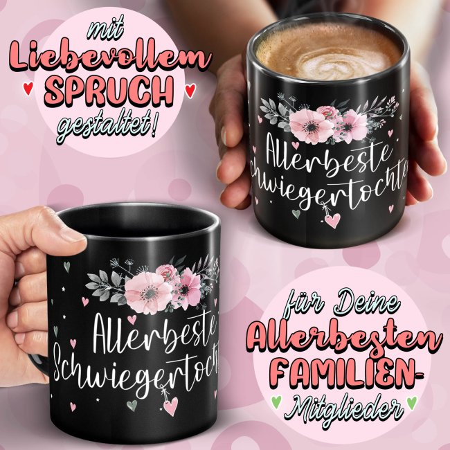 Schwarze Tasse f&uuml;r die allerbeste Schwiegertochter