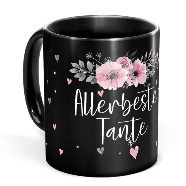 Schwarze Tasse f&uuml;r die allerbeste Tante