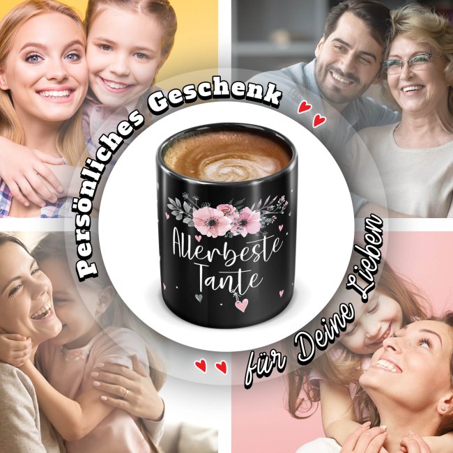 Schwarze Tasse f&uuml;r die allerbeste Tante