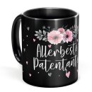 Schwarze Tasse f&uuml;r die allerbeste Patentante