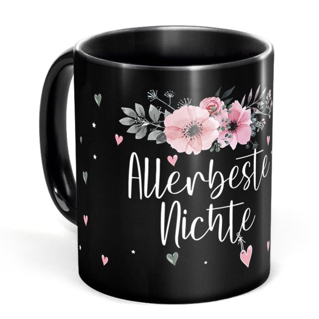 Schwarze Tasse f&uuml;r die allerbeste Nichte