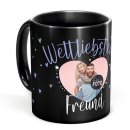 Schwarze Tasse mit Foto - Weltliebster Freund