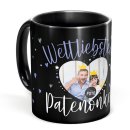 Schwarze Tasse mit Foto - Weltliebster Patenonkel