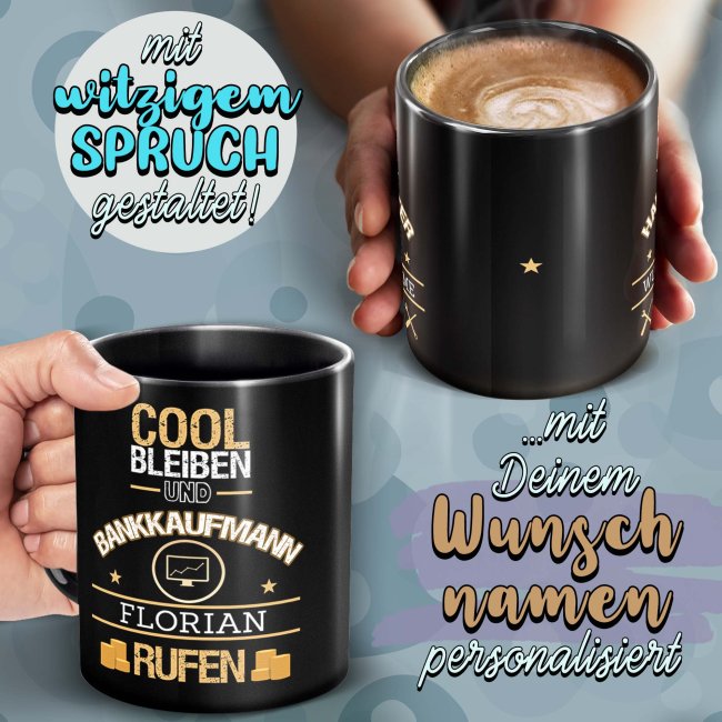 Schwarze Tasse - Abteilungsleiter - Berufe-Tasse mit Name