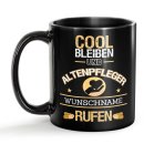 Schwarze Tasse - Altenpfleger - Berufe-Tasse mit Name