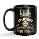 Schwarze Tasse - Student - Berufe-Tasse mit Name