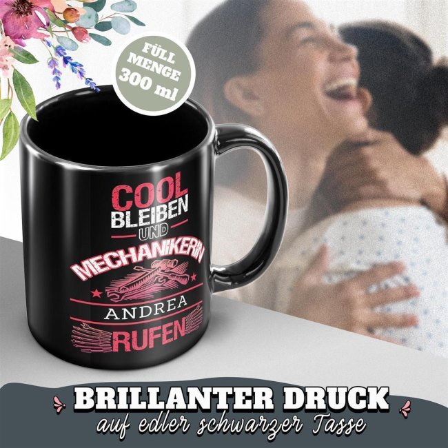 Schwarze Tasse - Abteilungsleiterin - Berufe-Tasse mit Name