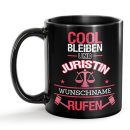 Schwarze Tasse - Juristin - Berufe-Tasse mit Name