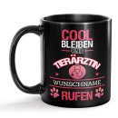 Schwarze Tasse - Tier&auml;rztin - Berufe-Tasse mit Name