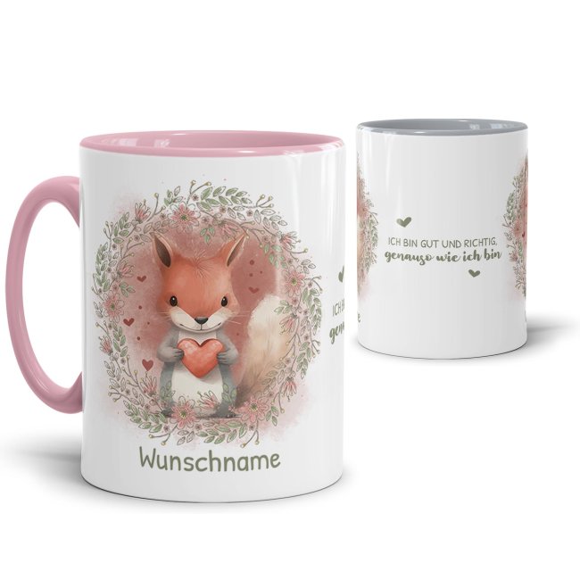 Personalisierte Keramik-Tasse als Geschenk f&uuml;r Kinder - mit 6 s&uuml;&szlig;en Tiermotiven zur Auswahl - mit Name personalisierbar