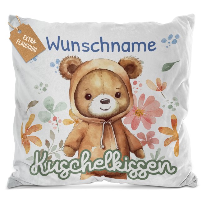 Personalisierbares Kissen f&uuml;r Kinder - mit Name - Tiermotive - Verschiedene Farben