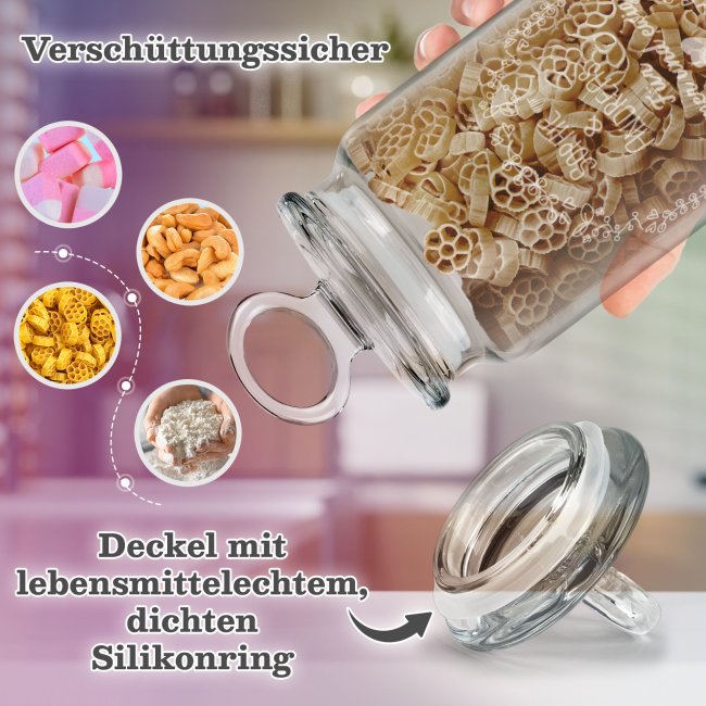 Vorratsdose aus Glas mit Gravur - F&uuml;r immer &amp; ewig - mit Namen - Verschiedene Gr&ouml;&szlig;en