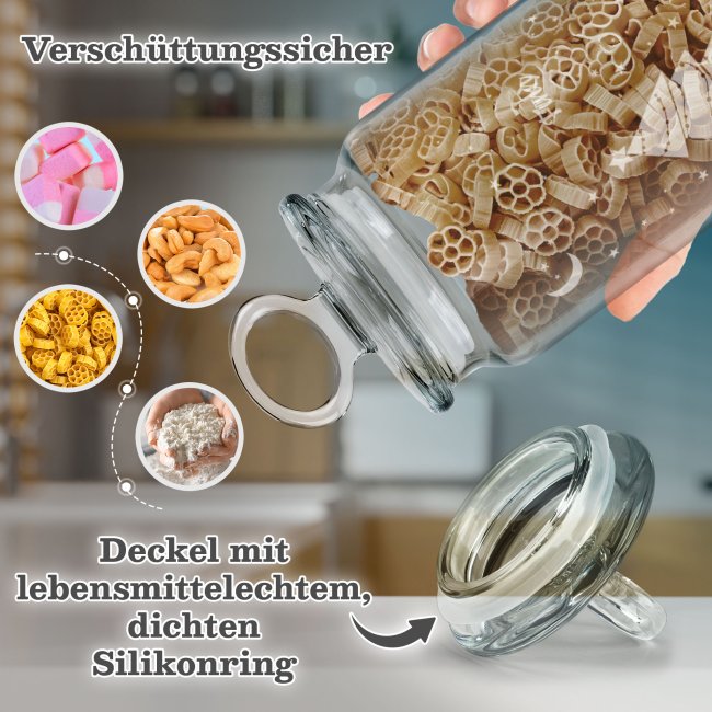 Vorratsdose aus Glas mit Gravur - Tannenb&auml;ume - mit Name - Verschiedene Gr&ouml;&szlig;en