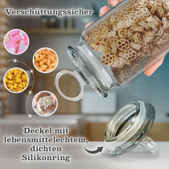 Vorratsdose aus Glas mit Gravur - Schneekugel - mit Name - Verschiedene Gr&ouml;&szlig;en