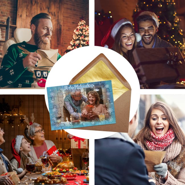 Foto-Puzzle - Frohe Weihnachten - mit Foto - 24 Teile inkl. Umschlag