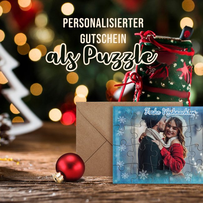 Foto-Puzzle - Frohe Weihnachten - mit Foto - 24 Teile inkl. Umschlag