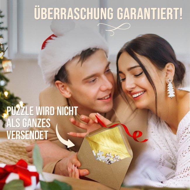 Foto-Puzzle - Frohe Weihnachten - mit Foto und Text - 24 Teile inkl. Umschlag