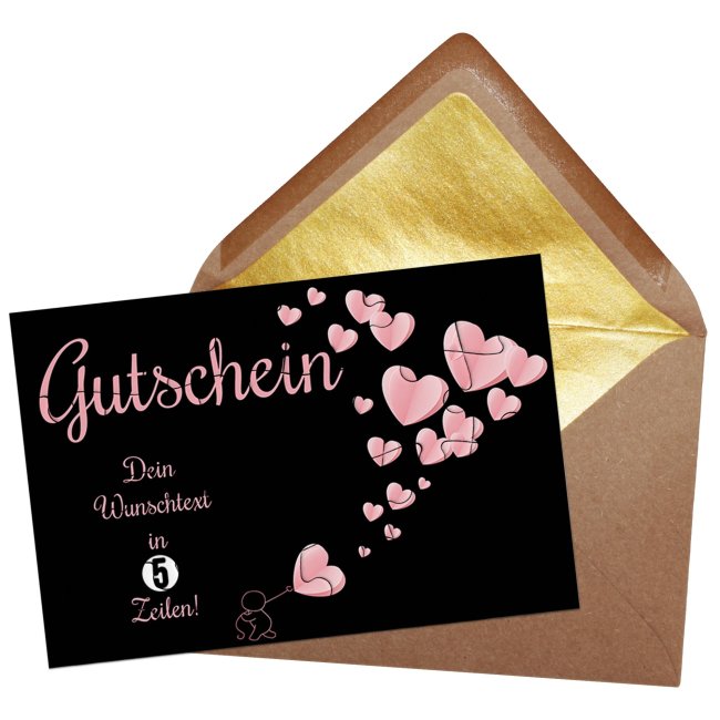 Foto-Puzzle - Gutschein, Liebe - mit fünf Wunschzeilen - 24 Teile inkl. Umschlag