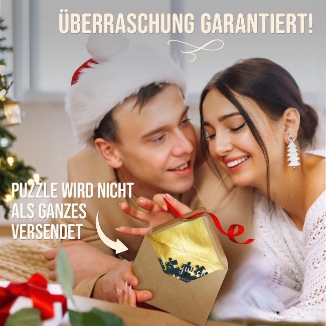 Foto-Puzzle - Gutschein Weihnachten - mit zwei Wunschzeilen - 24 Teile inkl. Umschlag