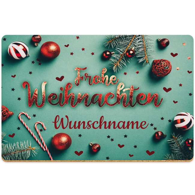 Platzset - Frohe Weihnachten - mit Name personalisierbar