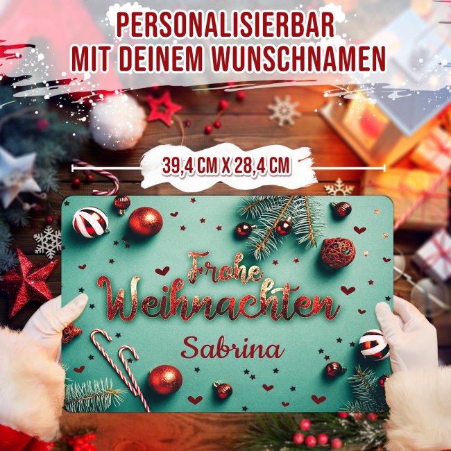 Platzset - Frohe Weihnachten - mit Name personalisierbar