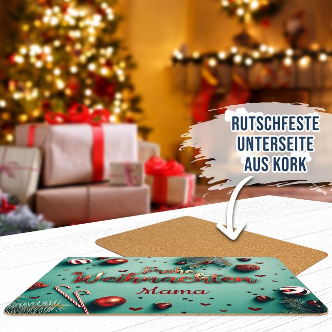 Platzset - Frohe Weihnachten - mit Name personalisierbar