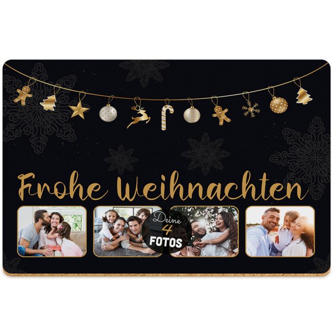 Platzset - Frohe Weihnachten - mit 4 Fotos personalisierbar