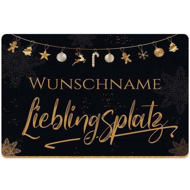 Weihnachtliches Platzdeckchen - Lieblingsplatz - mit Name personalisierbar