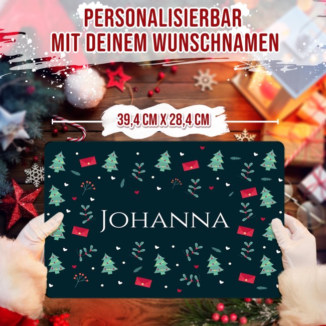 Weihnachtliche Tischdeko - Platzset - mit Name personalisierbar