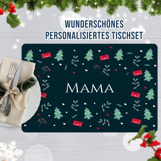 Weihnachtliche Tischdeko - Platzset - mit Name personalisierbar